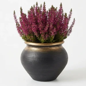 Wazon osłonka czarno- złota 15 cm